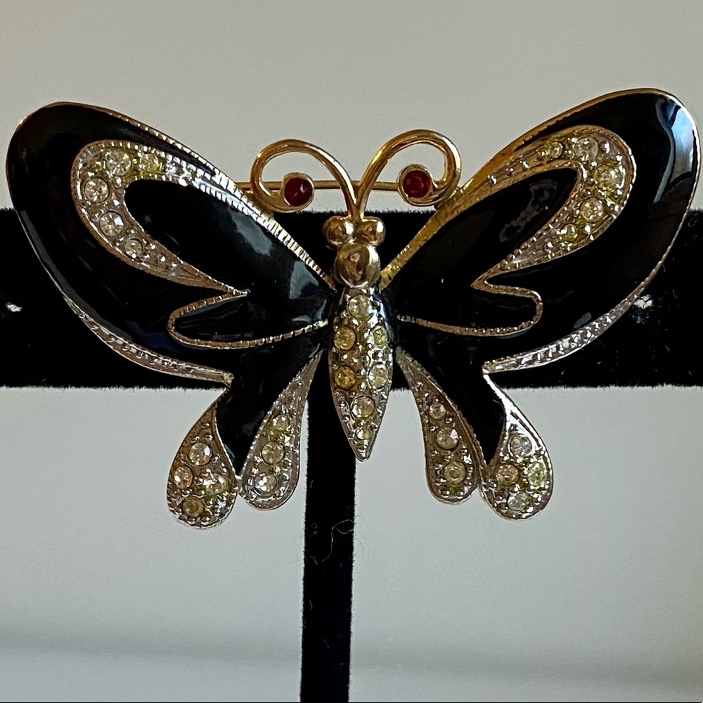 Vintage Enamel Butterfly Brooch